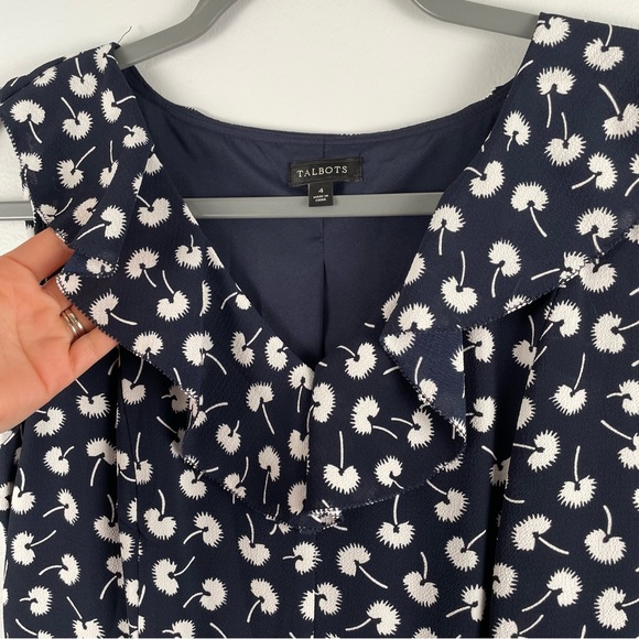 TALBOTS FLORAL DRESS | Navy | Size 4 - Picture 6 of 7